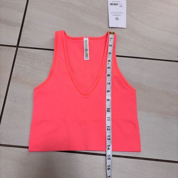 Athleta Aurora Crop Rib Tank NEW with tags Size XS Sunset Glow - Picture 16 of 16